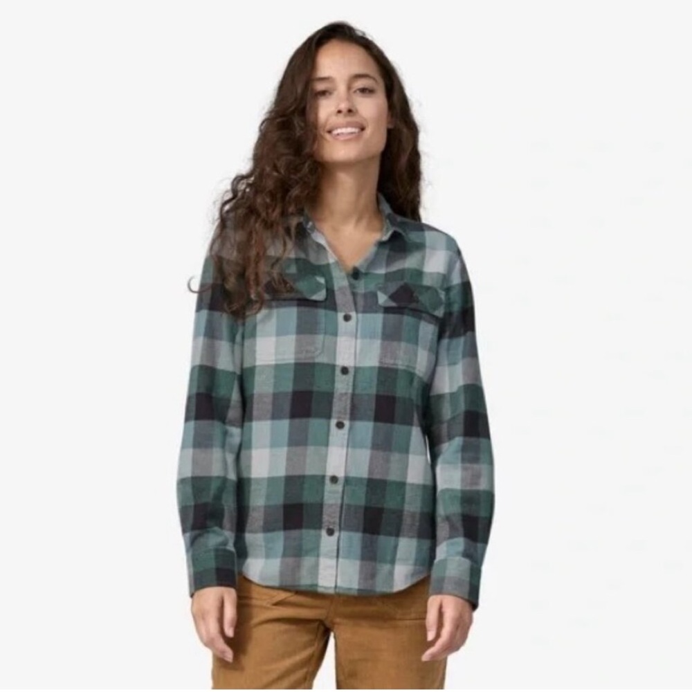 Patagonia Long-Sleeve Midweight Fjord Flannel Shirt Green XS